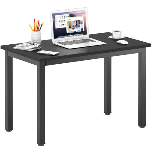 DlandHome 31.5 inches Small Computer Desk for Home Office, Black | Sturdy Metal Frame, Gaming Writing Work and Study Desk for Bedroom, Office Computer Table for Small Spaces - color: Black Walnut + Black, size: 31.5 inch