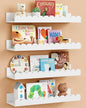 Harwaya Scalloped Nursery Floating Shelves for Wall Set of 4, White Kids Book Shelves Wall Mounted, Cloud Hanging Bookshelf for Baby Toddler Child Girls Boys Room Bathroom Bedroom Toys (Pine Wood) - color: White