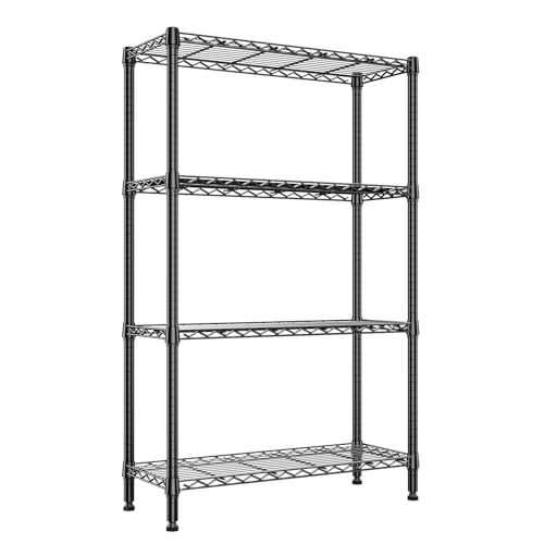 IZEUK Small Wire Rack Storage Shelving Unit - color: Chrome, size: 4 Tier, 17.7" D*35.4" W*59.4" H