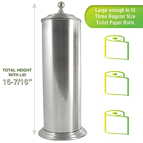 LDR Industries 164 6456BN Ashton Free Standing Regular Size Roll Toilet Paper Holder Canister, Brushed Nickel - color: Brushed Nickel