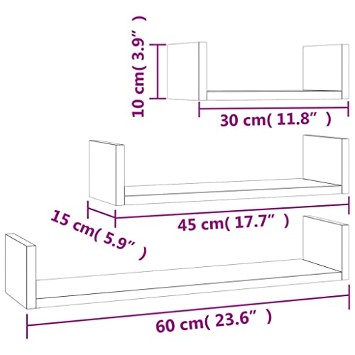 Wall Display Shelf 3 pcs Shelving,Bookcase with Doors,White Bookcase,Suitable for Study, Bedroom, Office, Living Room,Concrete Gray Engineered Wood - color: Grey