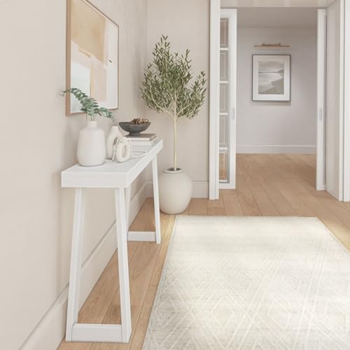 Plank+Beam Classic Console Table, 46 Inch, White | Non-Toxic Finishes, Versatile Design, Elegant Details, Easy Assembly, Quick Setup, Solid Wood - color: White, size: 46" Console Table