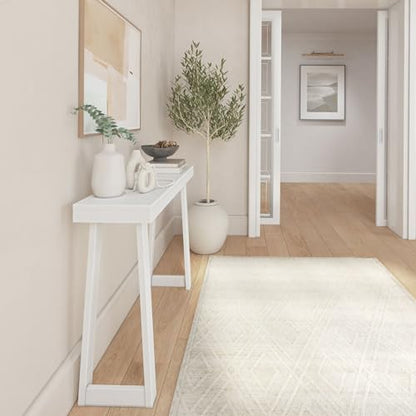 Plank+Beam Classic Console Table, 46 Inch, White | Non-Toxic Finishes, Versatile Design, Elegant Details, Easy Assembly, Quick Setup, Solid Wood - color: White, size: 46" Console Table
