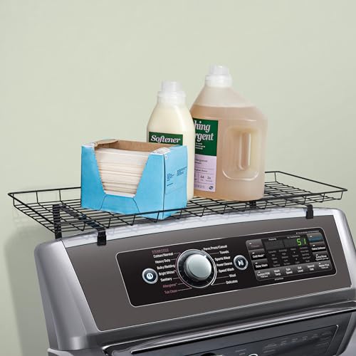 Household Essentials Rear Display Over-The-Washer Storage Shelf to Organize and Store Laundry Room Supplies, Matte Black - color: Matte Black