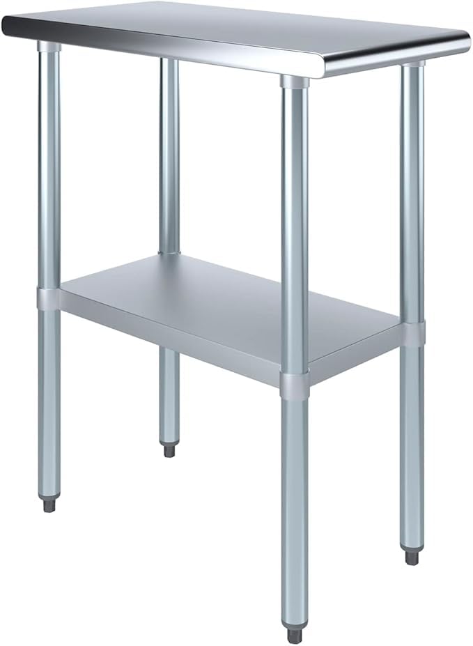 NSF-Certified Heavy-Duty Stainless Steel Prep Table – 30″ x 15″ Utility Workstation Table with Undershelf for Restaurants, Kitchens, Food Trucks - size: 15x30