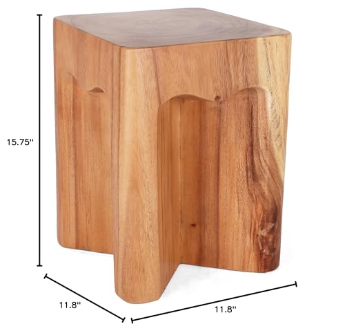 Rutledge & King Wooden End Table - Unique Wooden Side Table - Mid Century Side Table - Saur Wood Decor - Small Accent Table - Mid Century Modern - color: Natural, style: Sheldon