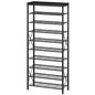 10-Tier Shoe Rack Organizer, Large Shoe Shelf with Metal Shelves, X Frames, Adjustable Shelves, Holds 40 Pairs, Black - color: Black, size: 27.8"L x 10.8"W x 65.7"H