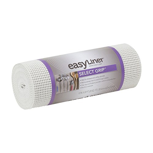 Duck Non-Adhesive Shelf Liner Select Grip EasyLiner, 12-inch x 20 Feet, White - color: White, size: 12-Inch x 20 Feet
