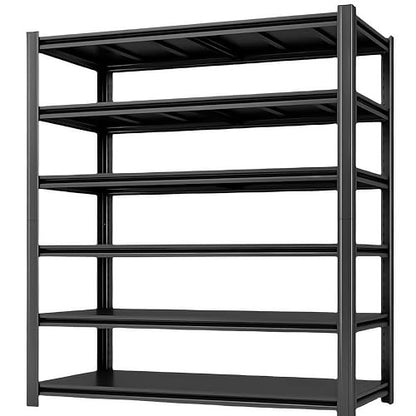 6-Tier 55" W x 24" D x 84" H Garage Shelving 6000LBS Storage Shelves Heavy Duty Metal Shelf Unit Adjustable Basement Industrial Storage Racks (6T-84 * 55 * 24) - size: 6T 55" W x 24" D x 84" H