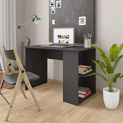 Modern Gray Engineered Wood Rectangular Desk with Ample Workspace, Durable Construction and Sleek Matte Finish for Home Office and Study Use - color: Grey