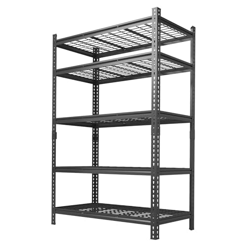 Heavy Duty Metal Storage Shelves - 5-Tier Adjustable Shelving Unit with 2500 LBS Load Capacity for Garage, Pantry, Basement, Bathroom, Laundry Room Organizer, 36" Long x 16" Wide x 72" High - size: 72" H x 36" W x 16" D