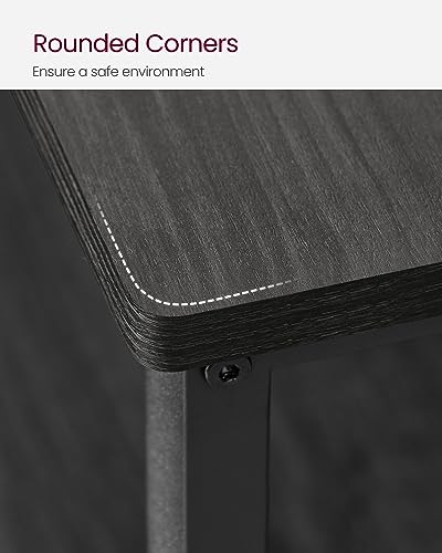 VASAGLE Kitchen Island with 3 Shelves, 47.2 Inches Width Kitchen Shelf with Large Worktop, Stable Steel Structure, Industrial, Easy to Assemble, Ebonised Oak and Black UKKI001B42 - color: Ebonised Oak + Black, size: 47.2"W x 35.4"H, style: without Power O