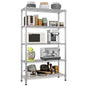 5-Tier Shelf, Adjustable Wire Metal Rack Shelving, Heavy Duty Standing Storage Shelves, Garage, Kitchen, Office, Bathroom, Shelfs Easy Assembly, 35" W x 14" D x 71" H, Chrome - color: Chrome, size: 5-tier 35.43"W x 13.78"D x 70.87"H