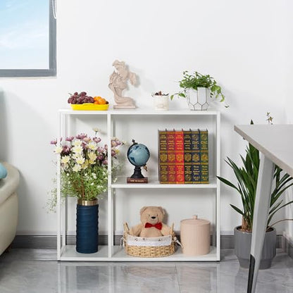 HDANI Console Table, Narrow Entryway Table, 3 Tier Metal Hallway Table, 9.8''Dx31.5''Wx29.7''H(White) - color: White, size: 9.8"D×31.5"W×29.7"H