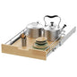 Sikarou Pull Out Cabinet Organizer 20"W x 21"D Wood and Wire Storage Shelf - size: 1-TIE 20*21 WM