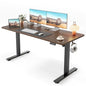 Cubiker Standing Desk, 55x24 Inches Sit Stand Home Office Desk, Electric Stand up Desk, Adjustable Desk with Splice Board, Black Frame/Black Walnut Top - color: Black Walnut, size: 55x24