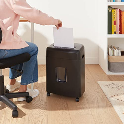 Amazon Basics 18 Sheet Cross Cut Paper, CD, and Credit Card Shredder with 6 Gallon Bin, 30 Minutes Continuous Run Time, Black - color: Black, size: 18 Sheet