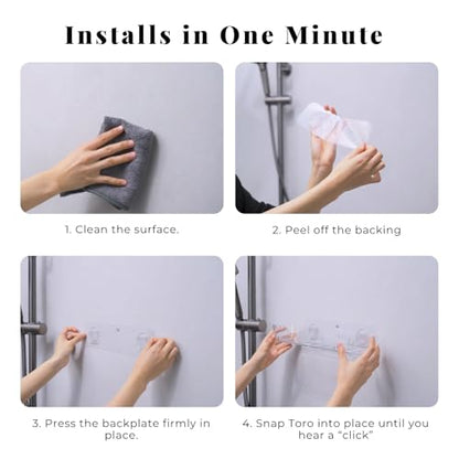 Acrylic Shower Shelf – Adhesive, No-Drill Bathroom Wall Shelf, Clear 12.2" x 3.54" x 1.77" Slim Organizer with Fast Drainage for Shower & Sink Toiletries - size: Medium