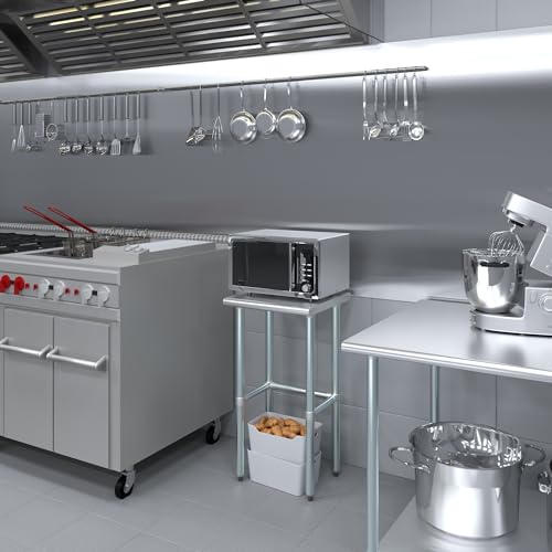 18 in. x 18 in. Open Base Stainless Steel Work Table | Residential & Commercial | Food Prep | Heavy Duty Utility Work Station | NSF - size: 18 in. Length x 18 in. Width