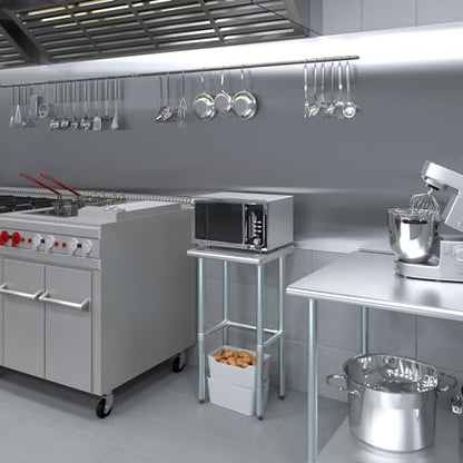 18 in. x 18 in. Open Base Stainless Steel Work Table | Residential & Commercial | Food Prep | Heavy Duty Utility Work Station | NSF - size: 18 in. Length x 18 in. Width