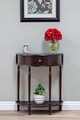 Frenchi Furniture Table, Espresso, 11.6 in x 23.7 in x 28 in