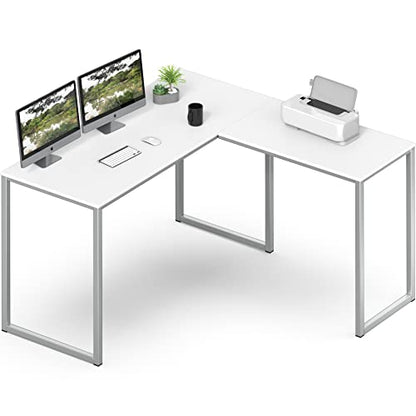 SHW Mission 48 x 48 Inches L-Shape Home Office Computer Desk, White - color: White, size: 48-Inch L-Shaped