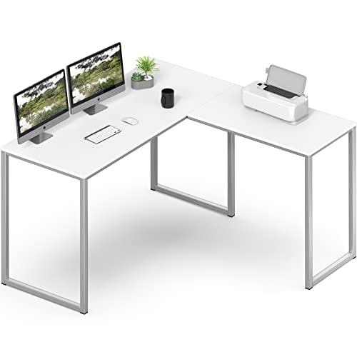 SHW Mission 48 x 48 Inches L-Shape Home Office Computer Desk, White - color: White, size: 48-Inch L-Shaped
