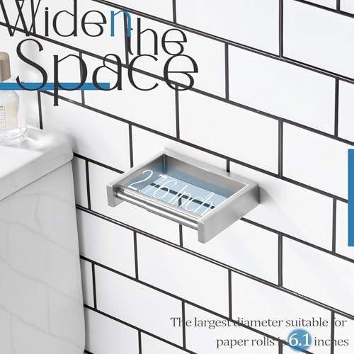 KOKOSIRI Toilet Paper Holder Spring Loaded Bathroom Toilet Roll Holder Wall Mount Stainless Steel Brushed Nickel B2011BR - color: Brushed Nickel, size: Without Shelf