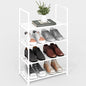 Upgrade Stackable Small Shoe Rack, 4-Tier Shoe Shelf Storage Organizer with Handle for Entryway, Hallway and Closet(White) - size: 4-Tier(White)-Small