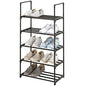 5-Tier Small Shoe Rack, Metal Stackable Kids Shoe Shelf Storage Zapateras Organizer,Narrow Shoe Rack Sturdy for Closet Hallway Entryway Living Room Bedroom (Black) - size: 5-Black