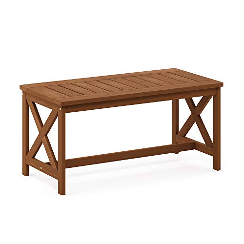 Furinno FG18111 Tioman Coffee Table, X-Leg, Natural - color: Natural, size: 17.8"D x 35.3"W x 17.0"H