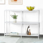 HDANI 39.4 Inch Metal Console Table with 3 Tier Strage Shelves,Narrow Entryway Table,Modern Sofa Tables for Entryway, Living Room,Bedroom,White - color: White, size: 39.37×11.81×31.5in