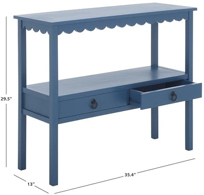 SAFAVIEH Home Collection Haven Blue Lower 2 Lower Drawer Console Table for Entryway, Living Room, Foyer - color: Blue