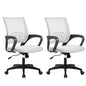 BestOffice | Ergonomic Office Chair | Mid-Back Swivel Desk Chair | Breathable Backrest & Lumbar Support | Adjustable Height | Sponge Seat | Rolling Wheels | White | for Adults & Women | Pack of 2 - color: White, style: pack of 2