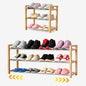 Shoe Rack Wooden, Oak Expandable Shoe Organizer, 3-Tier Stainless Steel Shoe Shelf, 17.7“-31.4” Shoe Storage 6-12 Pairs, for Closet, Garage, Narrow Spaces, Entryway, Door Entrance