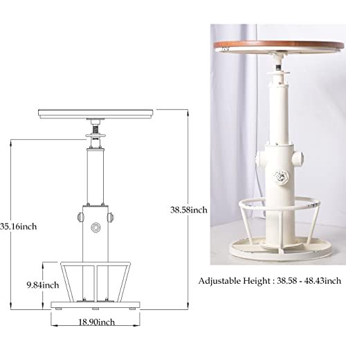 Topower Industrial Bar Table 38.58-48.43" Adjustable Pub Table Kitchen Dining Coffee Bistro Table Antique White - color: Antique White