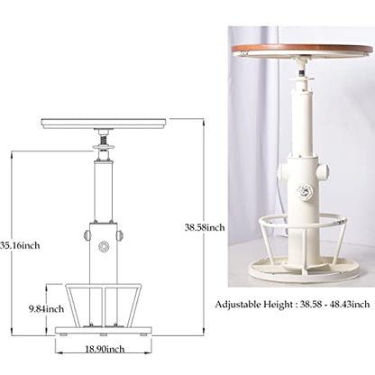 Topower Industrial Bar Table 38.58-48.43" Adjustable Pub Table Kitchen Dining Coffee Bistro Table Antique White - color: Antique White