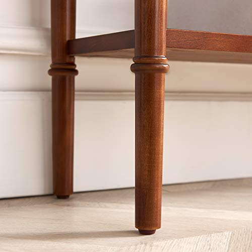 Leick Home Coastal Console Table, Solid Wood, with Drawer and Shelf, for Entryways, Hallways, and Living Rooms, Pecan Brown, 20027-PC - color: Pecan, size: 1 Drawer