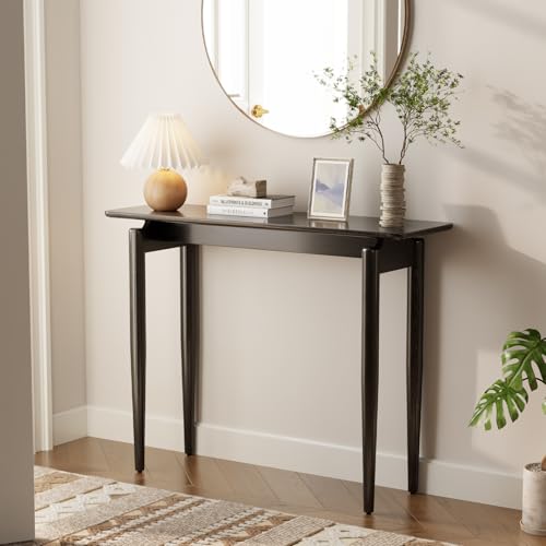 AQIMUELE Wood Console Table Black Entryway Table, Thin Console Table, Sofa Tables for Living Room (39.4'') - color: Black, size: 39.4"W x 11.8"D x 29.9"H