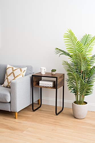 IRIS USA Wood and Metal Frame Side Table, Accent Sofa End Table Coffee Snack, Bedroom Night Stand, Living Room Computer Desk, A-Shape - style: A-Shape