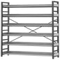 HCHQHS Bookshelf, Adjustable Industrial Bookcase, Vertical Tall Book Shelf, Wood and Black Metal Open Bookshelves for Home Office, Living Room, Bedroom (Grey, 6-Tier (47" W x 70" H)) - color: Grey, size: 6-Tier (47"W x 70"H)
