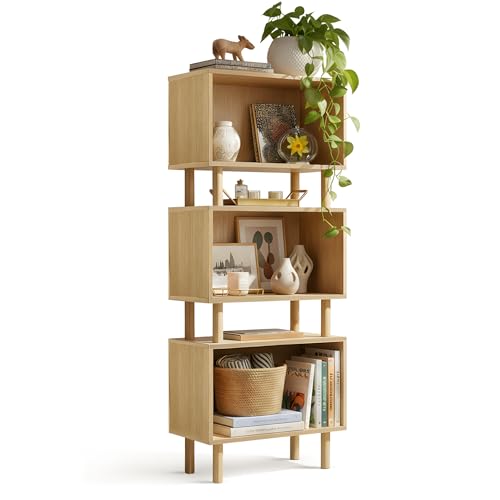 Home Zone Living 3-Pack Stackable Storage Cube End Table, Open Cabinet Design, Bookshelf Option for Living Room or Office - color: Open | 3-pack