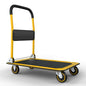 Heavy Duty Foldable Push Cart Dolly | 330 lbs. Capacity | Upgraded Collapsible Hand Truck Folding Platform with Swivel Wheels | Flat Bed Moving Wagon | Space Saving Push Handle (Yellow) - color: Yellow, 330 Lbs. Capacity
