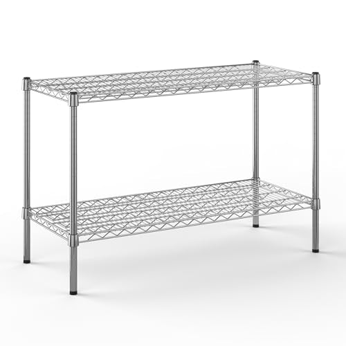 18" Deep x 42" Wide x 27" Height Wire Shelving Kit | 2-Tier | NSF Commercial Storage Rack Unit - size: 18" Deep x 42" Wide