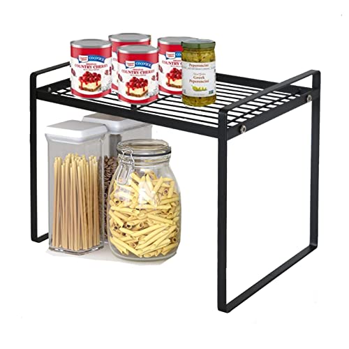 Cabinet Shelf, 13" Kitchen Counter Shelf, Metal Wire Stackable Cupboard Spice Rack, Space Saving Countertop Orgainzer and Storage Rack Shelves for Kitchen Pantry Bathroom - size: Small (13 inch)