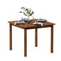 Furinno FG18006 Tioman Hardwood Patio Furniture Square Table with Umbrella Hole, Natural, 35.4"D x 35.4"W x 29.2"H - color: Natural, size: 35.4"D x 35.4"W x 29.2"H