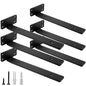 HITOMEN Heavy Duty Floating Shelf Brackets, 10-Inch (1/5'' Thick) Hidden Shelves Hardware, Iron L Brackets, Rustic Industrial Black Metal Wall Shelving Supports, 6 Pack - size: 10 Inch, style: 6 Pack