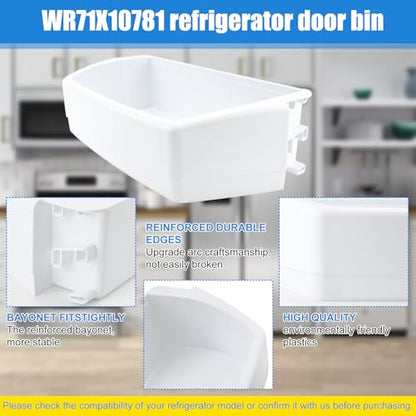 WR71X10781 Door Shelf Bin Compatible with ge, hotpoint Refrigerator: GSE25GGHECBB, GSS23GGKECBB, GSS25CSHKCSS, GSHS6HGDBCSS etc. Adjustable Door Bin Replacement PS2323453, AP4345099, 1478101 etc.