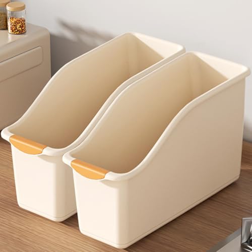 2 Pack Roll Out Plastic Organizer Bins, Tall Under Sink Organizer with Handle for Kitchen, Bathroom and Pantry, Multi-purpose Slim Storage Bin On Wheels, Laundry Room Organizers and Storage