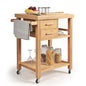 Kitchen Island, Rolling Butcher Block Kitchen Cart on Wheels | Bamboo Kitchen Trolley with Drawers, Shelves, Towel Rack, Small Kitchen Island Cart for Dining Room - size: 32.5"Lx21.5"Wx35.5"H